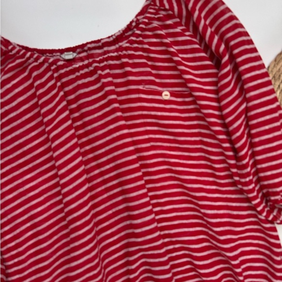 J. Crew Red & White Sailor Striped Knit Peasant Top Size XS - Picture 6 of 7